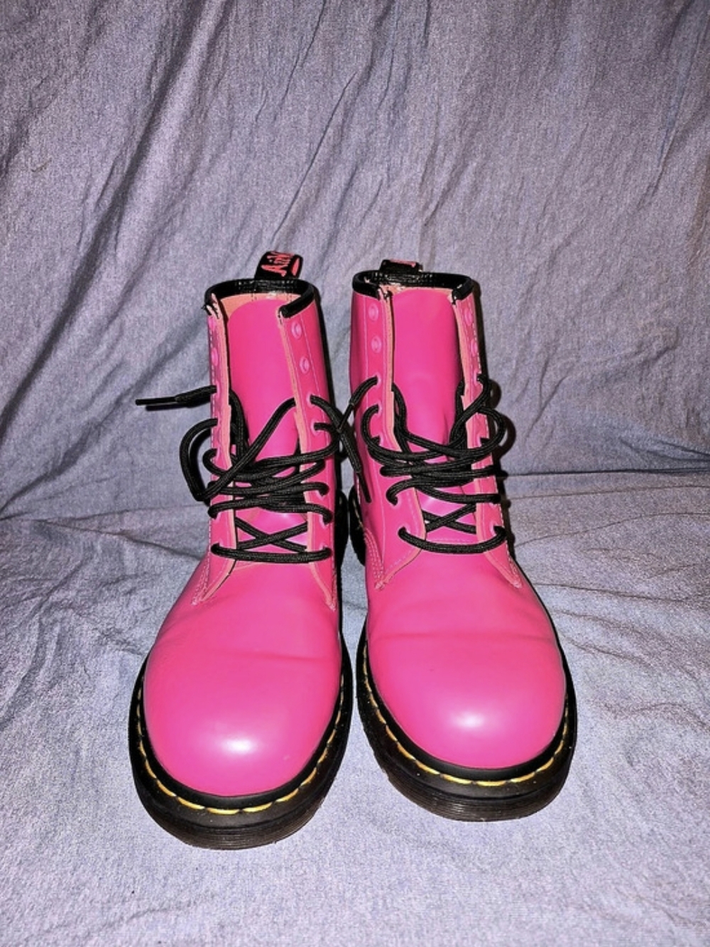 Dr Martens 1460 Clash Pink Smooth Leather Boots Women 10 Men 9 UK 8 EU 42
